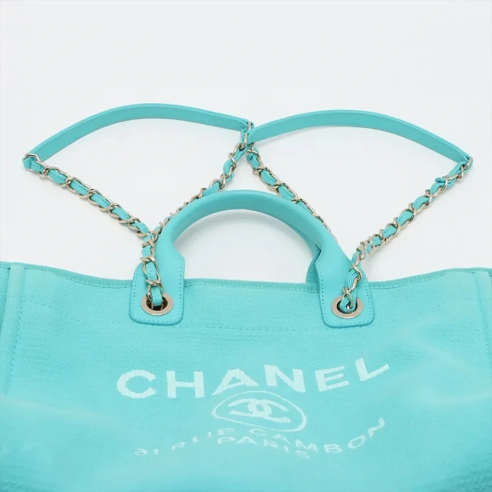 Authentic CHANEL 2025 Deauville Large Turquoise blue excellent condition